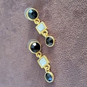 Black and Gold Pierced Earrings